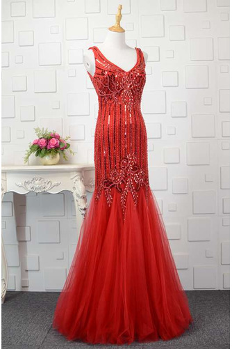 Robe de bal Fermeture à glissière Formelle Rouge Fête Satin Longueur au sol - Page 2