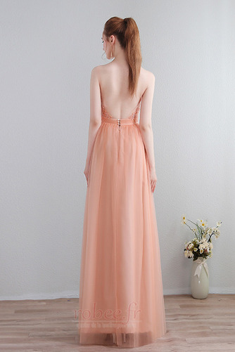 Robe de demoiselle d'honneur Sans Manches Col en V Foncé Dos nu - Page 2