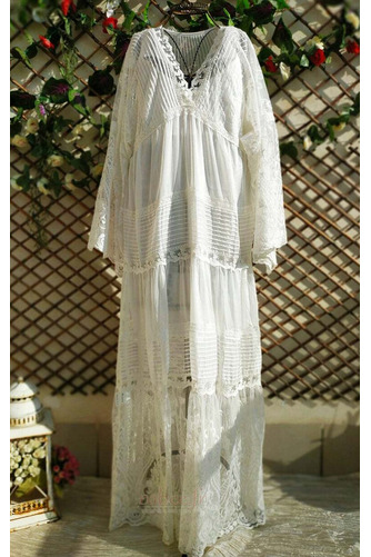 Robe de mariée Taille haute Appliquer Longueur de plancher Simple - Page 6