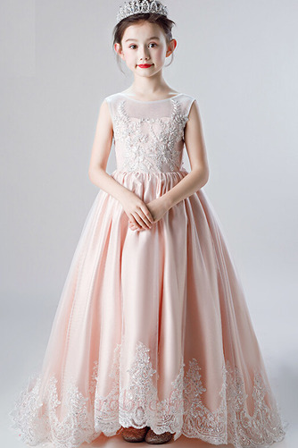 Robe de fille de fleur Naturel taille Tulle Longue A-ligne Perlé - Page 6