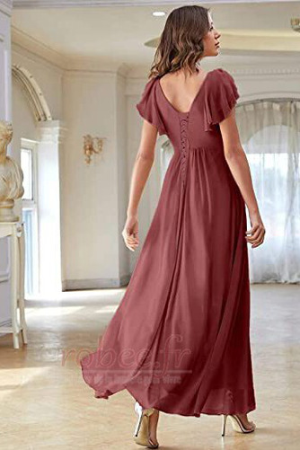 Robe de soirée Vente Laçage Col en V a ligne Manche Lâche Fourchure Frontale - Page 4