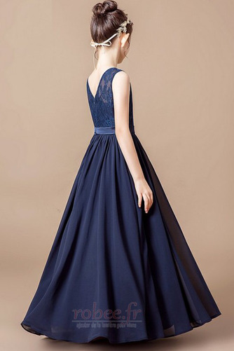 Robe de fille de fleur Sans Manches Chiffon A-ligne Fermeture à glissière - Page 5