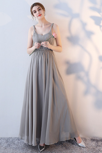 Robe de demoiselle d'honneur Laçage Sans Manches Mousseline A-ligne - Page 5