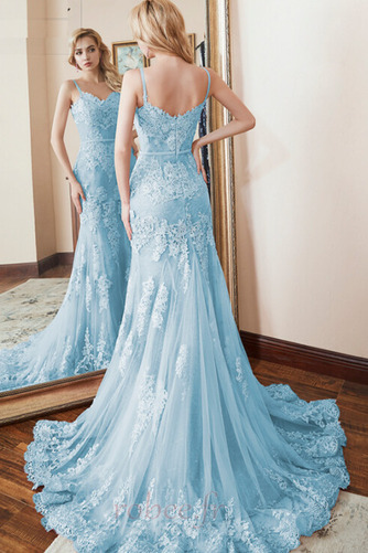 Robe de soirée Sans Manches Larges Bretelles Couvert de Dentelle - Page 4