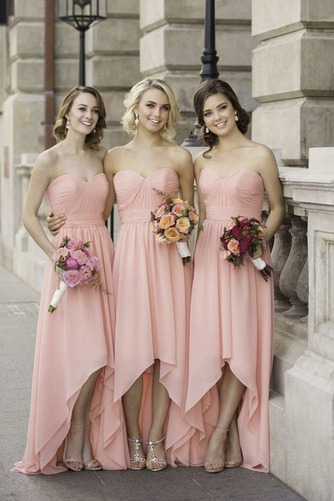 Robe de demoiselle d'honneur Asymétrique Naturel taille Elégant - Page 4
