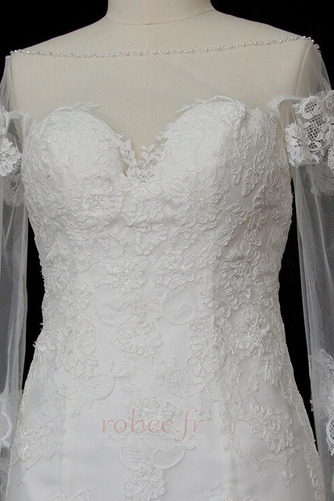 Robe de mariée Manche Longue Dentelle Eglise Col Bateau Formelle - Page 3