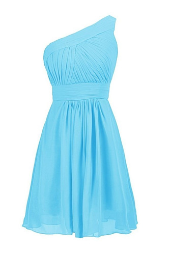 Robe de demoiselle d'honneur Pas cher Pourpre Une épaule Sans Manches - Page 3