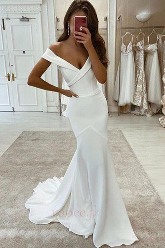 Robe de mariage Rosée épaule Printemps Maigre Satin Simple Sans Manches - Page 1