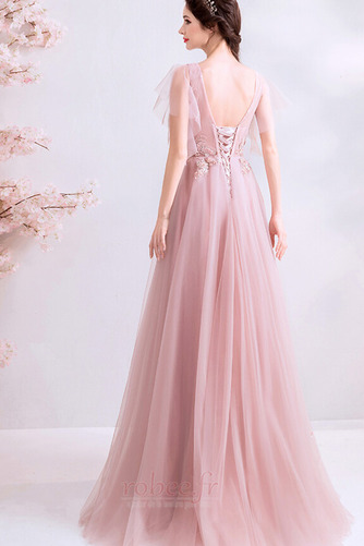 Robe de soirée Dos nu aligne Tulle Train de petit Dramatique - Page 2