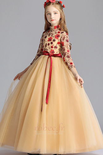 Robe de fille de fleur Automne Longueur Cheville Formelle A-ligne - Page 5