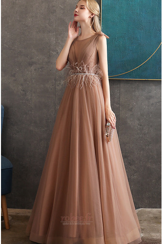 Robe de soirée Tulle A-ligne Laçage Perle Fête Naturel taille - Page 4