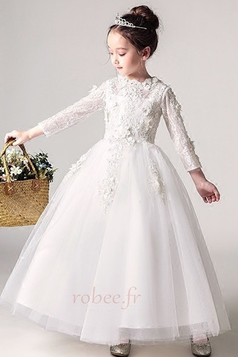 Robe de fille de fleur gossamer Naturel taille A-ligne Orné de Rosette - Page 3