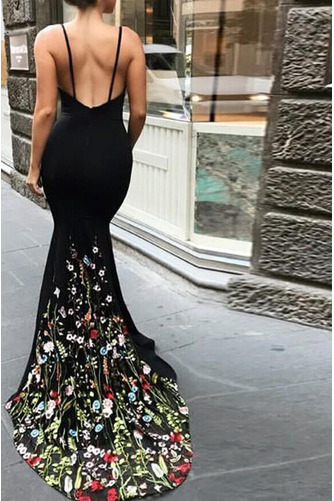 Robe de soirée Poire Col en V Foncé Sans Manches Longue Fermeture éclair - Page 3