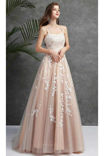 Robe de soirée Sexy Laçage Naturel taille Fête A-ligne Longue - Page 5