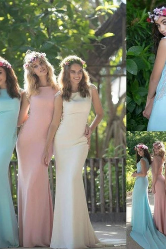 Robe de demoiselle d'honneur Longue Naturel taille Été Drapé - Page 1