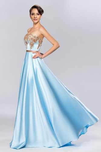 Robe de bal Sans Manches Traîne Courte Satin Élastique Nœud à Boucles - Page 3