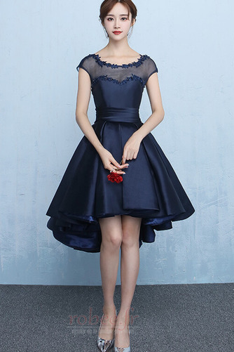 Robe de bal Poire Asymétrique Laçage Sans Manches Satin Printemps - Page 1