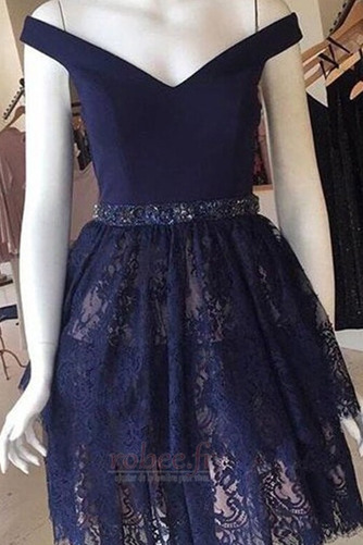 Robe de cocktail Courte Naturel taille Mancheron Haut Bas A-ligne - Page 2