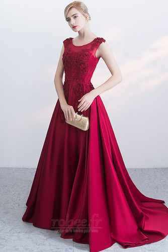Robe de soirée Manquant aligne Satin Chaussez Sans Manches Traîne Moyenne - Page 1