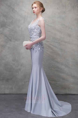 Robe de soirée Dos nu Dentelle Serré Train de balayage Col en V - Page 4