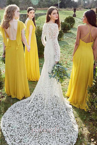 Robe de demoiselle d'honneur Longue Manche Lâche Luxueux Mousseline - Page 2