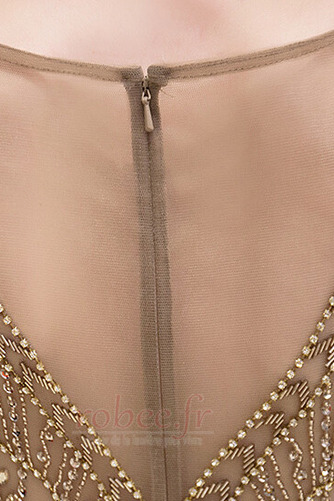 Robe de soirée Tulle Près du corps Col Bateau Luxueux Fourreau Avec Bijoux - Page 8