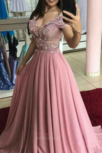 Robe de bal Fête A-ligne Traîne Courte Chic Mousseline Manquant - Page 1