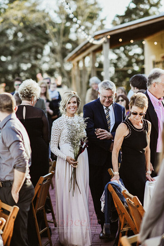 Robe de mariée Taille haute Elégant Longueur de plancher Couvert de Dentelle - Page 5
