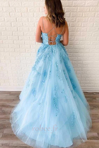Robe de bal A-ligne Longueur au sol Dentelle Sans Manches Cérémonial - Page 4