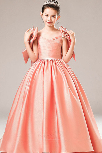 Robe de fille de fleur A-ligne Orné de Nœud à Boucle Satin Drapé - Page 5