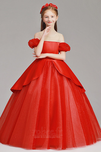 Robe de fille de fleur Tulle A-ligne Rosée épaule Trou De Serrure - Page 3