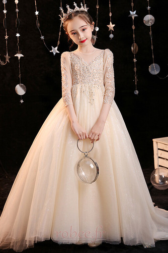 Robe de fille de fleur Montrer Manche Aérienne Formelle a ligne - Page 1