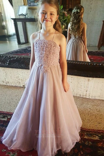 Robe de fille de fleur Naturel taille Organza Luxueux aligne - Page 1