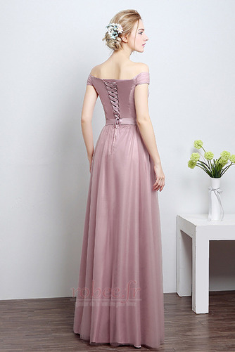 Robe de demoiselle d'honneur Été Laçage Rosée épaule Nœud à Boucles - Page 2