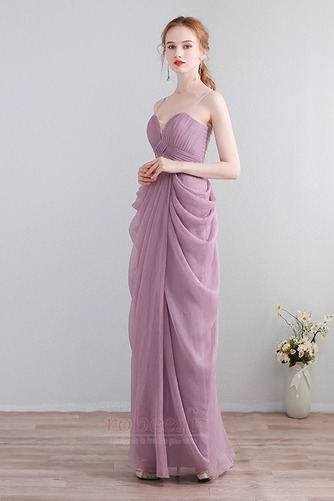 Robe de demoiselle d'honneur Drapé Bretelles Spaghetti Fermeture à glissière - Page 3
