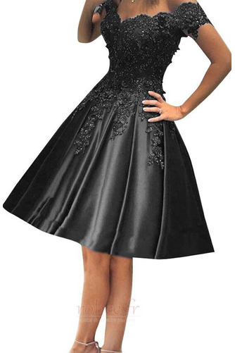 Robe de cocktail Longueur de genou Laçage Naturel taille Manche Courte - Page 1