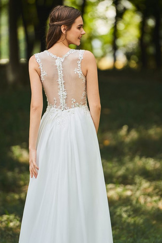 Robe de mariée Dos nu Col en V Drapé Sans Manches aligne De plein air - Page 5