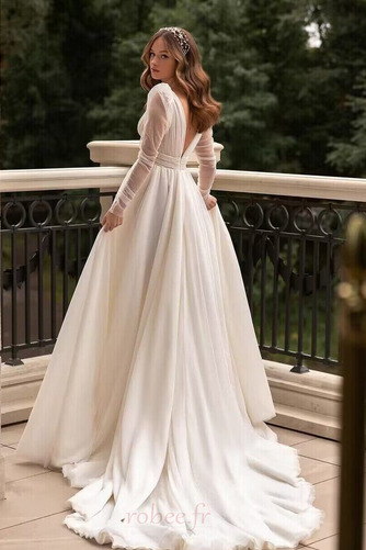 Robe de mariée Col en V Foncé a ligne Naturel taille semi-couverte - Page 2