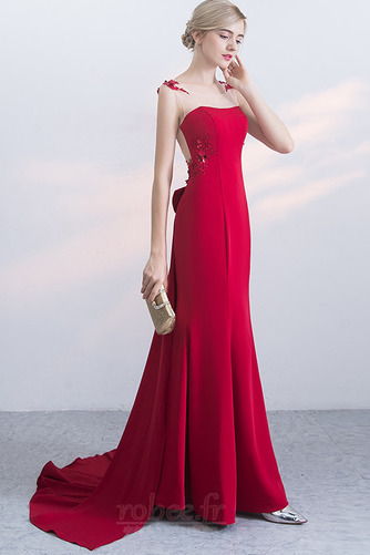 Robe de soirée Elégant Manquant Traîne Courte Col Bateau Satin - Page 1