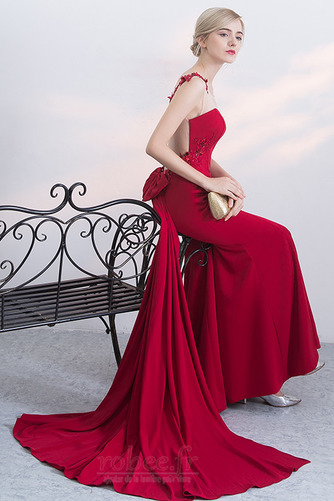 Robe de soirée Elégant Manquant Traîne Courte Col Bateau Satin - Page 4