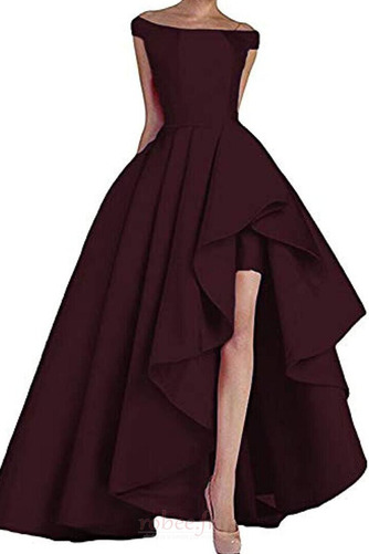 Robe de bal Sans Manches Naturel taille Asymétrique Chic Satin - Page 10