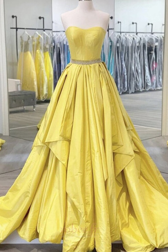 Robe de soirée Sans courroies Naturel taille Ballon Fermeture à glissière - Page 1