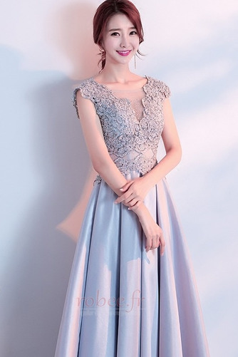 Robe de bal Satin Perlé Traîne Moyenne Formelle Mancheron Manche Courte - Page 4