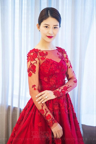 Robe de soirée Cérémonial Satin Fermeture éclair Traîne Moyenne - Page 4