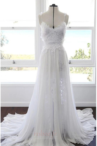 Robe de mariée Dentelle A-ligne Bretelles Spaghetti Fermeture à glissière - Page 2