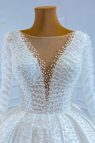 Robe de mariage Col en V A-ligne Froid Manche Longue Perle Norme - Page 6