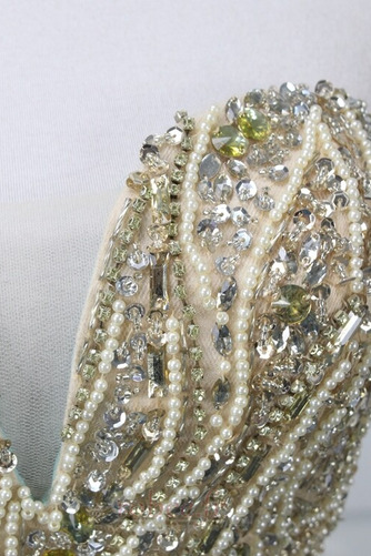 Robe de soirée Sans Manches noble Mousseline Glissière Fourreau Avec Bijoux - Page 4