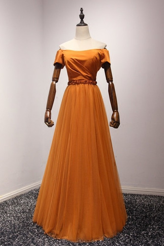 Robe de demoiselle d'honneur À la masse Manche de T-shirt Tulle - Page 1