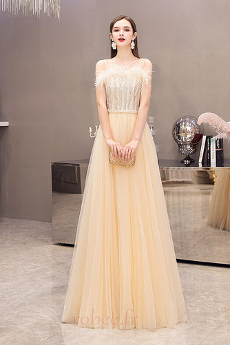 Robe de bal Petit collier circulaire A-ligne Montrer fin net - Page 7