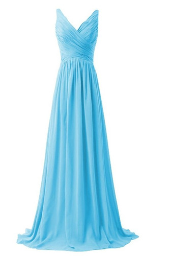 Robe de demoiselle d'honneur Longue Simple A-ligne Médium Sans Manches - Page 1